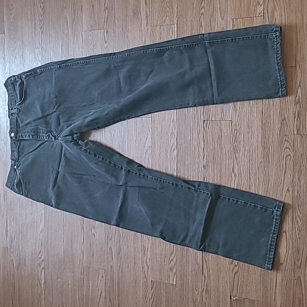 Vintage 90s Wrangler Black Denim Jeans Bootcut Mens Size 36x34 USA MADE - Picture 2 of 16